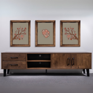 'Hagen' Walnut Color Entertainment Unit