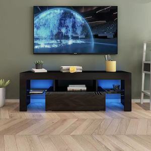 Furniture: Norway' 130Cm RGB LED TV Stand Cabinet Entertainment Unit