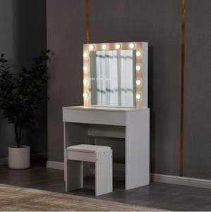 Furniture: "York' LED Light Dressing Table and Stool