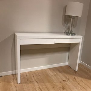 Milan Hall Table with Two Drawers (White)