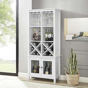 Rustic Wine and Liquor Cabinet White