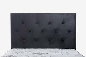 Furniture: Fenland Headboard Black Velvet King Single Size