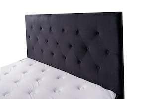 Furniture: Fenland Headboard Black Velvet Double Size