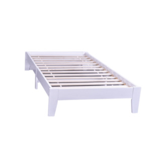 Furniture: Hartland Solid Wood Bed Base White King Single