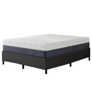 Furniture: Misty Fabric Platform Bed Base Double