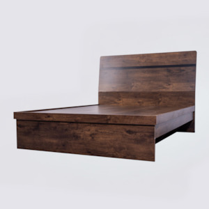 Furniture: 'Byron' Dark Oak Bed frame with Storage Double