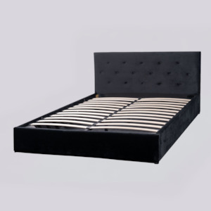 Pilkington Fabric Bed Frame with massive storage Black Velvet Double