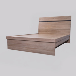 Furniture: 'Byron' Light Oak Bed frame with Storage Double