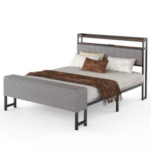 Furniture: Dalton Upholstered Platform Bedframe Queen