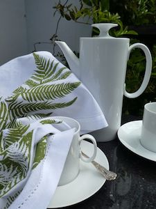 Artist: Tea Towel Fern Green - Linen