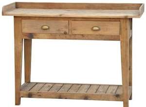 2 Drawer Console Bleached Rustic Finish