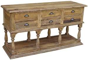 Furniture: Hall Table Reclaimed Elm Old Elm