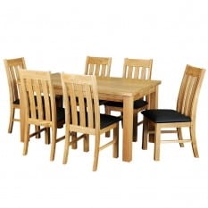 Oakland Oak – 2000 x 1000 Dining Suite – 7P – Natural