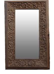 Furniture: Gothic Mirror Antiqued Brown