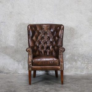 Asher Leather Armchair – Brown Leather