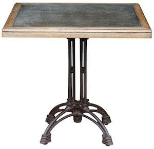 Square Cafe Table With Zinc Top