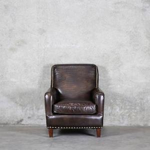 Master Crocodile Print Leather Armchair – Master Brown