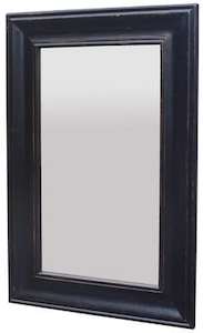 Furniture: Solid Oak Mirror – Black