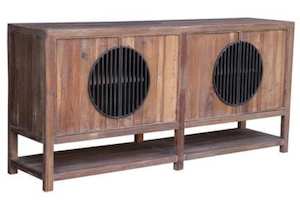 Sideboard W / 4 Doors – Old Pine / Iron