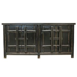 Furniture: Oriental Painted Buffet – Vintage Black