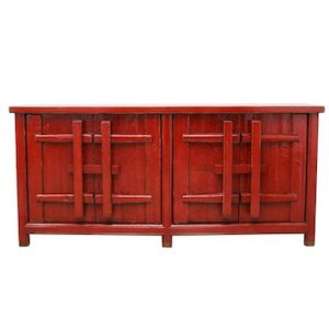 Oriental Painted Buffet – Vintage Red