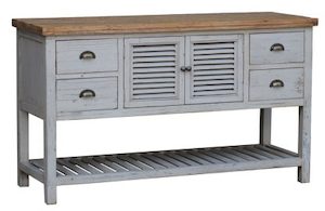 4-drawer, 2-door Buffet In Distressed Grey