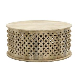 Bamileke Round Coffee Table – Natural Finish