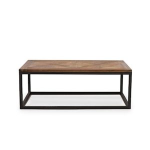 Furniture: Pine Inlay Rectangle Coffee Table