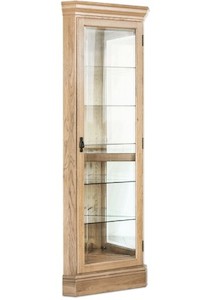 Furniture: Oakland Oak – Corner Display Cabinet Natural