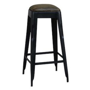 Furniture: Leather Bar Stool – Industrial