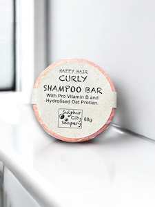 Soap manufacturing: Curlylocks, Hydrating Shampoo bar.