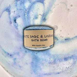 Soap manufacturing: White sage & lavender bath bomb