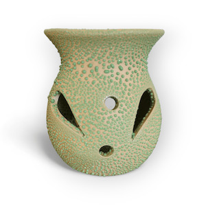 Mini oil burner, bubble texture - green