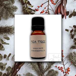 Pure tea tree essential oil, single note.