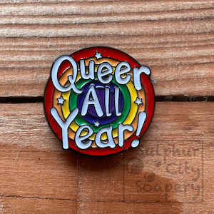 Queer all Year - Pride Pin.