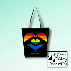 Pride Tote Bag - Double Heart Rainbow