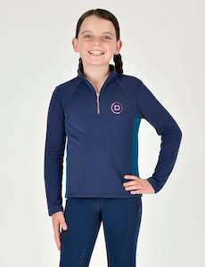 Dublin Kids Sadie Panel Detail Long Sleeve Riding Top