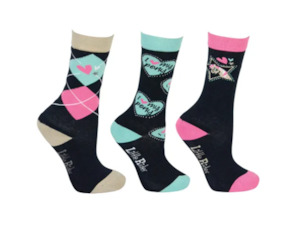 Kids Socks: Little Rider I Love My Pony 3 Pack Socks