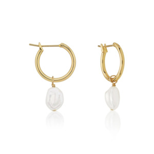 Saint Valentine Keshi Pearl Hoops - Gold