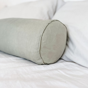 Home Lab Linen Bolster Cushion - Sage