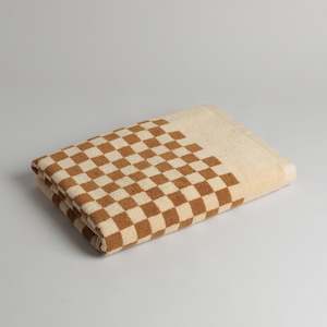 BAINA Roman Pool Towel - Cedar/Sand Check