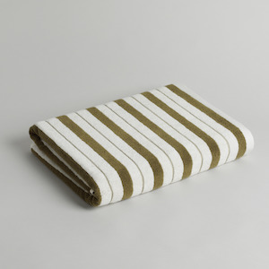 BAINA Madison Bath Sheet - Caper/Chalk Stripe