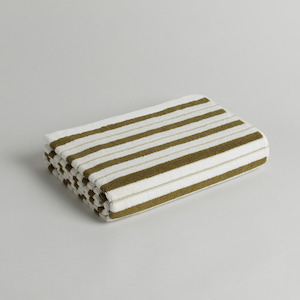 BAINA Franklin Bath Towel - Caper/Chalk Stripe