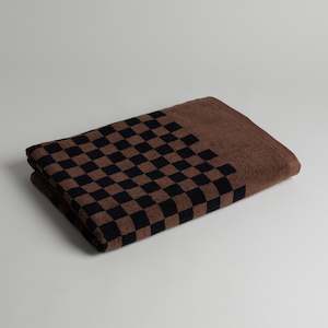 BAINA Roman Pool Towel - Tabac/Noir Check