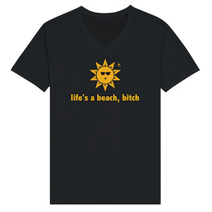 Sound recording studio: Life's A Beach Bitch Mens Tee (Premium Unisex V-Neck) Sundream Studios