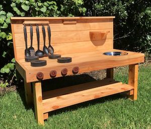 1.2m Home School Mud Kitchen (Primary School Height) - Sunset Coast Creations