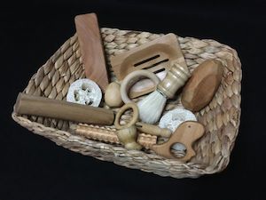 15 pce Heuristic Play Natural Treasure Basket - Sunset Coast Creations NZ