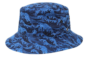 Hills Hat Wave Drop Brim Bucket Hat-Navy