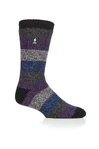 Mens Stripe Heat Holders Socks-Milan