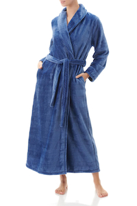 Givoni Long Wrap Gown-Blueberry